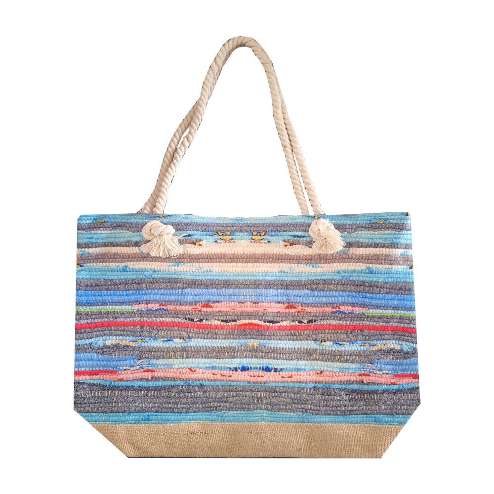 Kilim Desen Temalı Fermuarlı Plaj Çantası