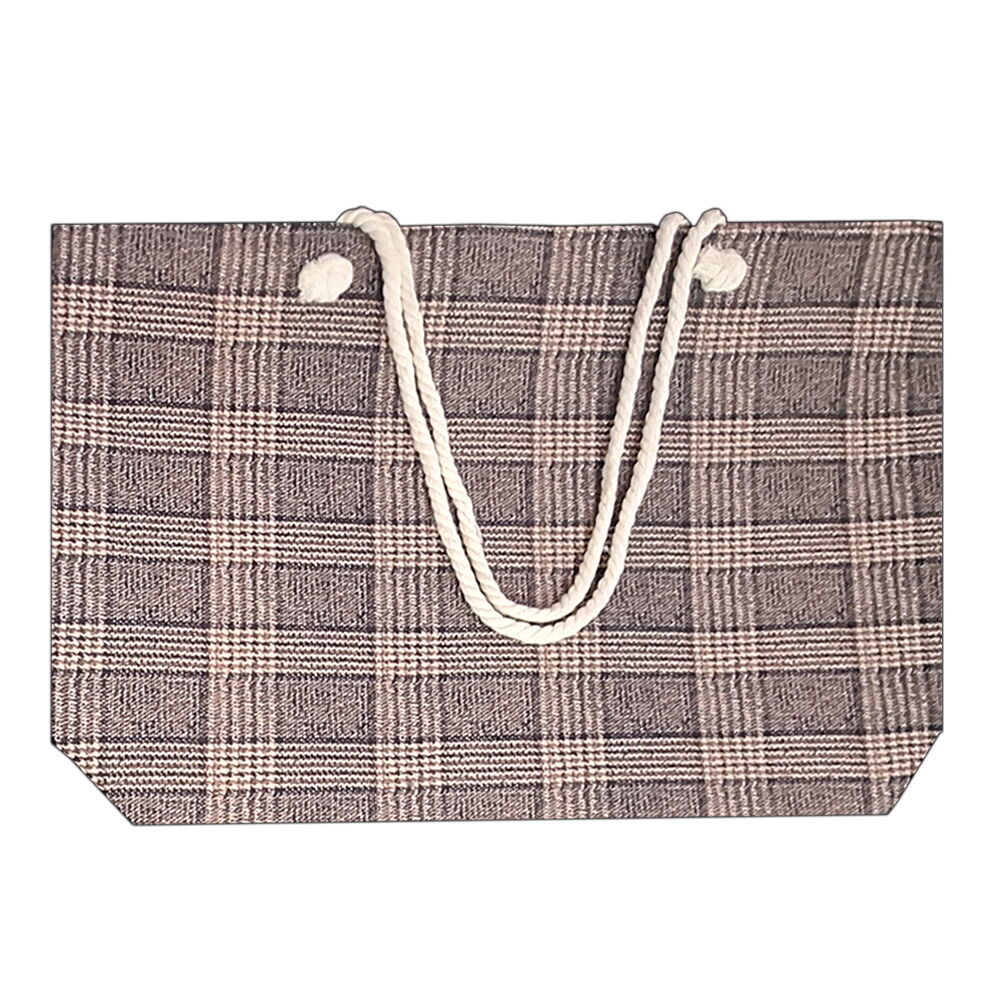 Karışık Desenli Fermuarlı Plaj Çantası